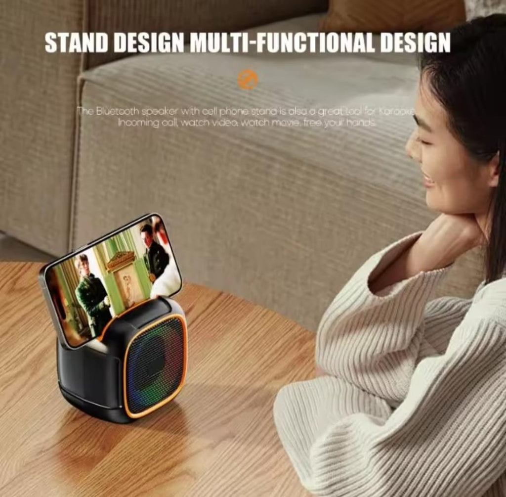 S11 Mini Portable Bluetooth Speaker with Phone Holder, RGB Lights, Super Bass & 10-Hour Playtime – Compact Travel Wireless Speaker